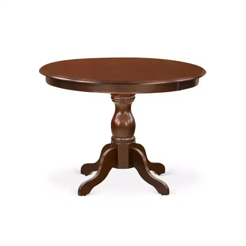 Tavolo da pranzo HomeStock da 5 pezzi con piano in legno massello e finitura mogano con 4 sedie
