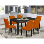 Set Tavolo Rustico da Pranzo 7 Pezzi Tavolo Rettangolare 42x60 con Allunga e 6 Sedie Parsons
