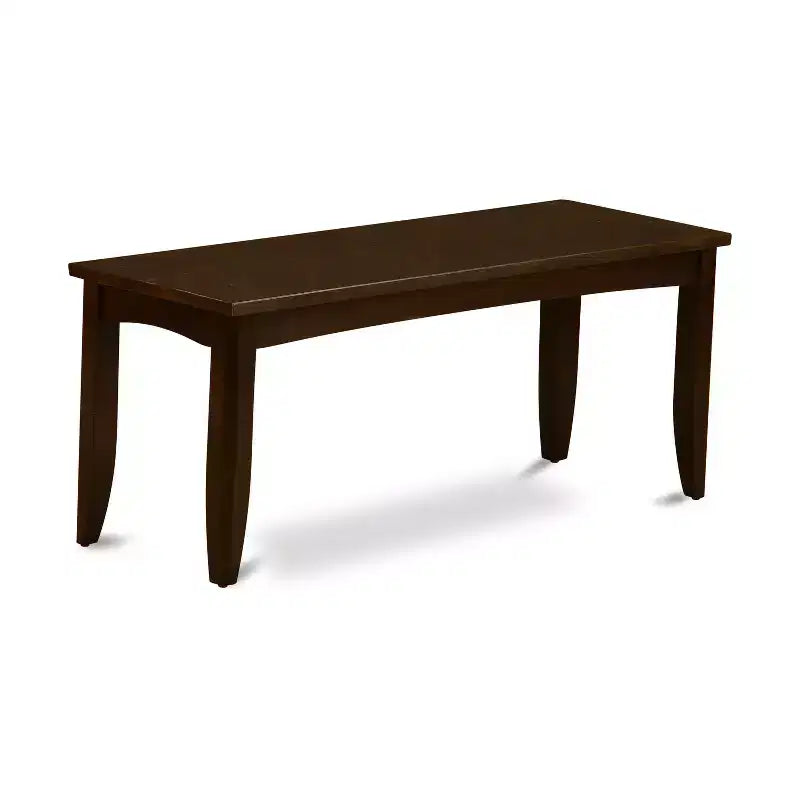 Tavolo da pranzo HomeStock 6 pezzi quadrati in legno massello con finitura color cappuccino, con 1 panca e 4 sedie