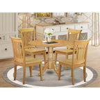 Set da Pranzo Moderno - Tavolo Rotondo e 4 Sedie - 106 cm - Finitura Rovere - Mobili per Sala da Pranzo/Cucina