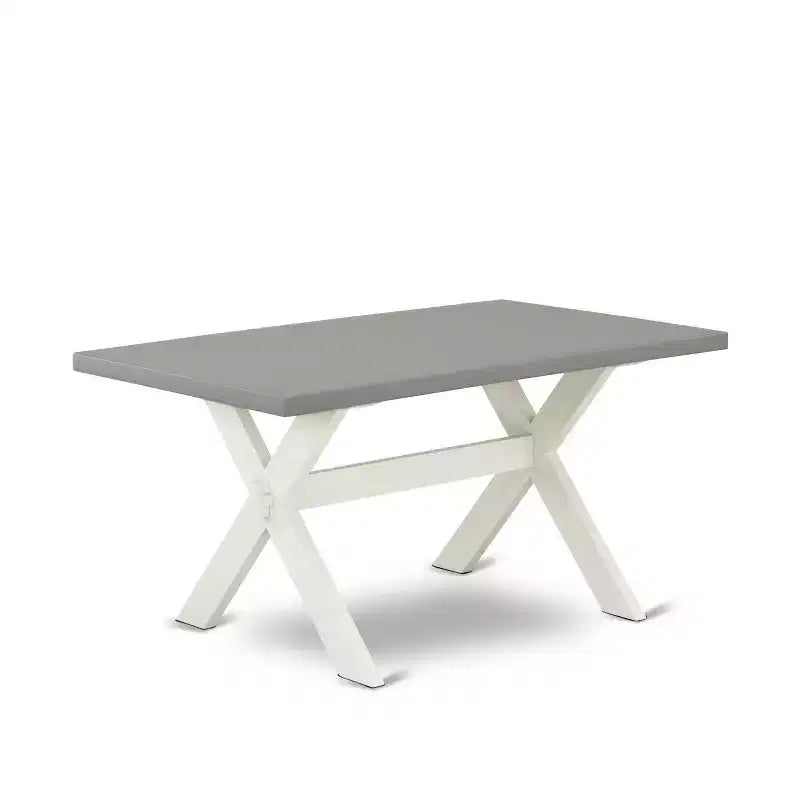 Tavolo da pranzo HomeStock rettangolare a 5 pezzi in legno massello con finitura in rovere naturale e 4 sedie imbottite