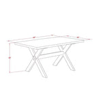HomeStock Set da pranzo 5 pezzi con tavolo e 4 sedie, finitura lino bianco spazzolato con piano in legno massello