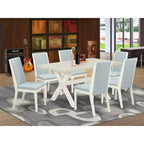 HomeStock tavolo da pranzo da 6 pezzi con ripiano in legno massello finitura Jacobean invecchiato, 1 panca e 4 sedie