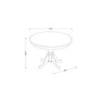 Set da pranzo rotondo 3 pz - tavolo da 42 pollici e 2 sedie Parson - finitura cappuccino - tessuto lino - sala da pranzo per la casa