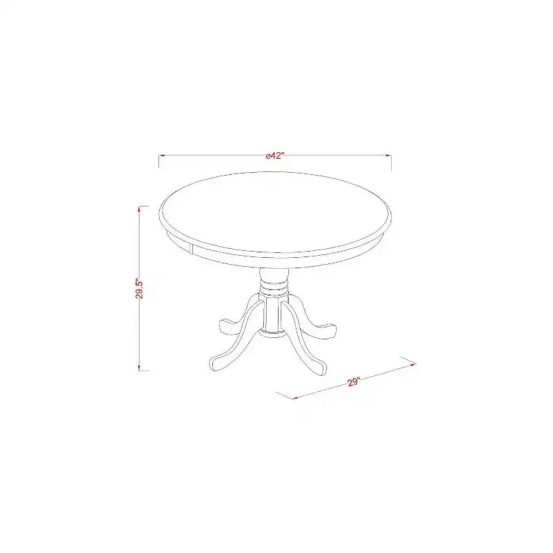Set da pranzo rotondo 3 pz - tavolo da 42 pollici e 2 sedie Parson - finitura cappuccino - tessuto lino - sala da pranzo per la casa