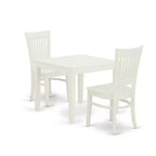 Linen White 3-Piece Wood Dining Set - Small Rectangular Table & 2 Modern Chairs