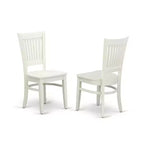Set da pranzo in legno 3 pezzi Lino Bianco - Piccolo tavolo rettangolare e 2 sedie moderne