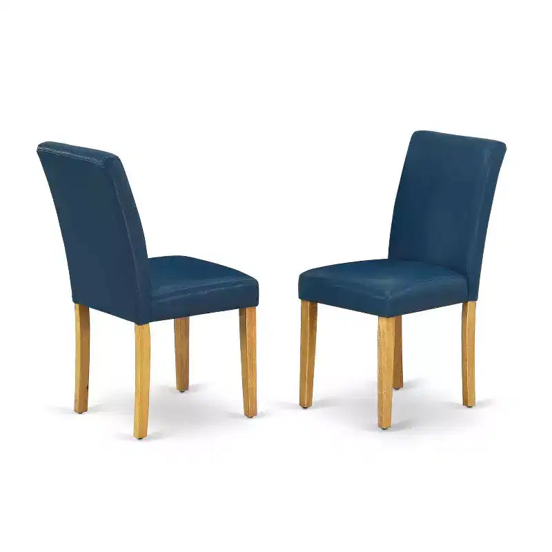 Set da pranzo quadrato 5 pezzi - Tavolo da 36 pollici e 4 sedie Parson - Gambe in rovere, colore Oasis in ecopelle
