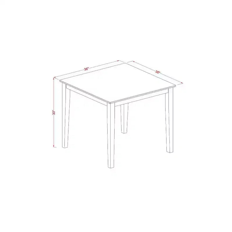 Set da pranzo quadrato 5 pezzi - Tavolo da 36 pollici e 4 sedie Parson - Gambe in rovere, colore Oasis in ecopelle