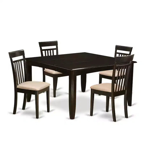 5-Piece Mid Century Dining Set - Dinette Table & 4 Chairs - Modern Kitchen Table Set