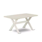 HomeStock Set Tavolo da Pranzo 7 Pezzi in Legno Massello con Finitura Rovere Naturale e 6 Sedie