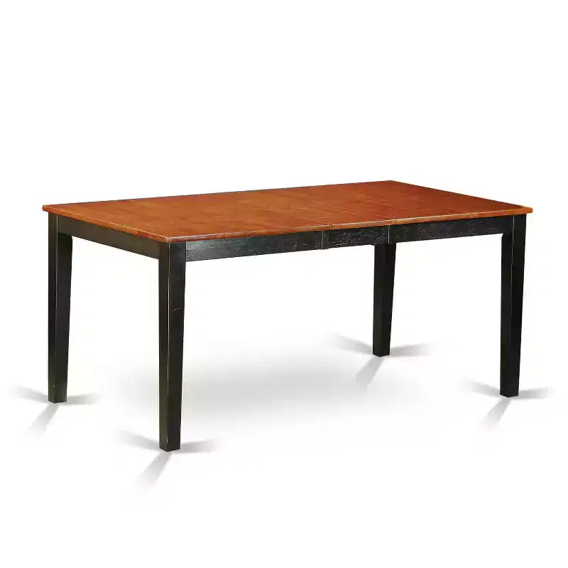 Tavolo da pranzo HomeStock rettangolare a 5 pezzi, piano in legno massello nero e ciliegio con 4 sedie