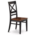 Tavolo da pranzo HomeStock rettangolare a 5 pezzi, piano in legno massello nero e ciliegio con 4 sedie