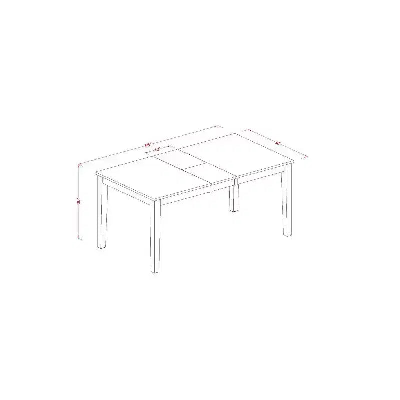 Tavolo da pranzo HomeStock rettangolare a 5 pezzi, piano in legno massello nero e ciliegio con 4 sedie