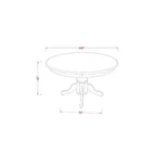Set da Pranzo Rotondo 3pz - Tavolo da 42 Pollici e 2 Sedie Parsons - Pelle PU Bianca e Gambe in Lino