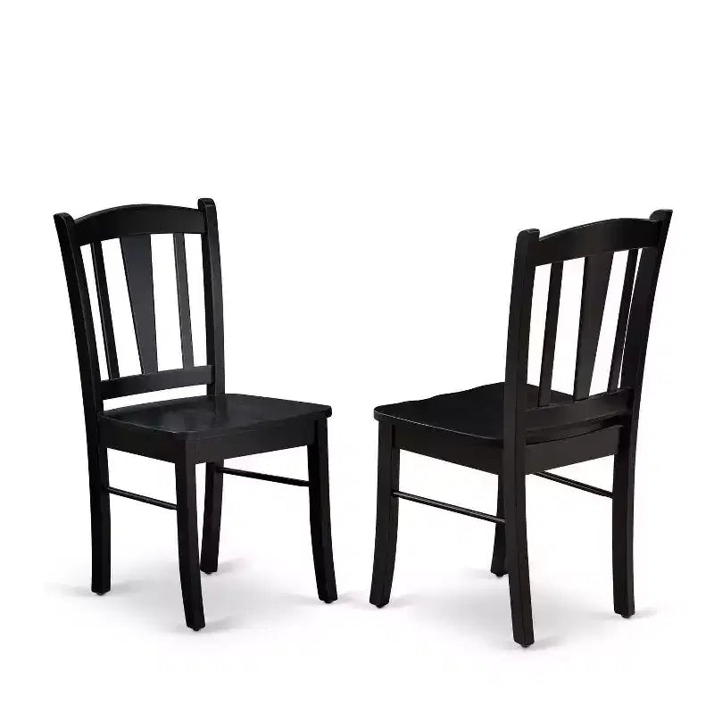 Tavolo da pranzo HomeStock a 5 pezzi, con ripiano in legno massello e finitura nera, e 4 sedie