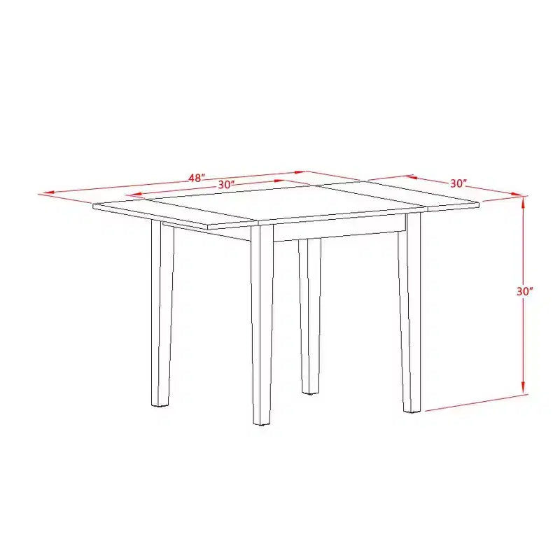 Set tavolo da pranzo in legno 3 pezzi - Tavolo da cucina con 2 sedie - Seduta in legno massello - Finitura color latte