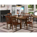 Kleines Esszimmerset - 7-teiliges Esszimmertisch- und Stuhlset - Küchentisch mit Erweiterungsplatte - modernes Boho-Design