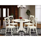 Set da pranzo vittoriano - Tavolo rotondo e 4 sedie - Set da cucina sala da pranzo