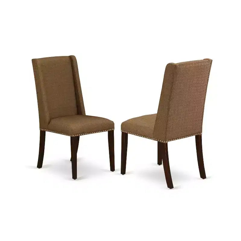 HomeStock Set da pranzo 5 pezzi in legno massello con finitura mogano, tavolo e 4 sedie Parson con prolunga a farfalla