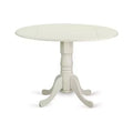 Round Kitchen Table Set - 5 Piece Dinette Table & Chairs - Linen White Finish - Small Space Dining
