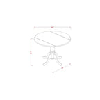 Set da Tavolo Rotondo da Cucina - Tavolo e Sedie 5 Pezzi - Finitura Bianco Lino - Sala da Pranzo per Piccoli Spazi