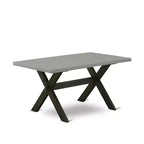 HomeStock Tavolo da Pranzo Rettangolare 7 Pezzi con Piano in Legno Massello Finitura Rovere Naturale e 6 Sedie