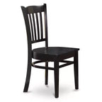 HomeStock 5-Piece Black and Cherry Finish Solid Wood Top Dining table with 4 Chairs with Slat Back