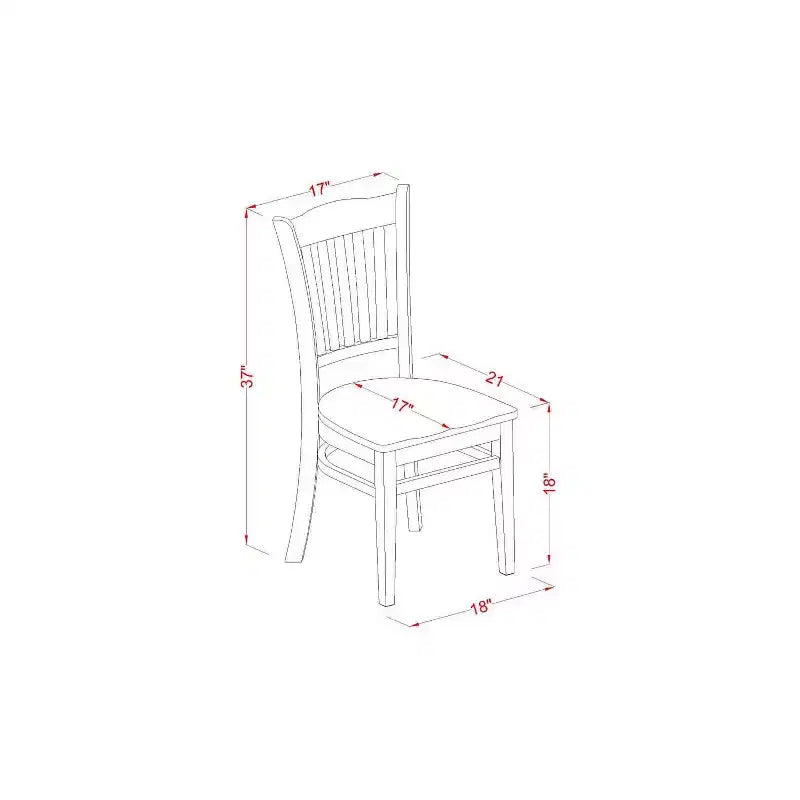 HomeStock Set da pranzo 5 pezzi con tavolo in legno massello con finitura nera e ciliegio e 4 sedie con schienale a doghe