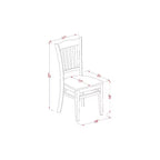 HomeStock Set da pranzo 5 pezzi con tavolo in legno massello con finitura nera e ciliegio e 4 sedie con schienale a doghe
