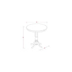 Set 3 pezzi da pranzo per cucina, tavolo e sedie – Tavolo rotondo con piedistallo e 4 sedie