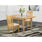 Set da pranzo da 3 pezzi - Tavolo da cucina con sedie, Set da pranzo salvaspazio, Finitura rovere