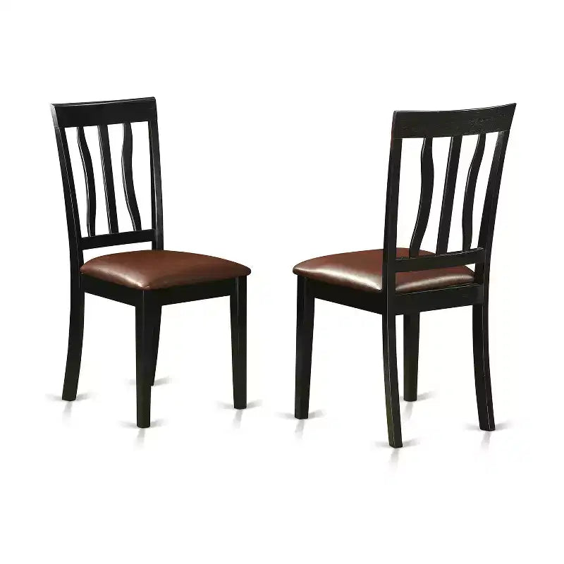 Set da pranzo per cucina 5 pezzi, tavolo con 4 sedie, set moderno con tavolo rotondo a piedistallo, nero, 42 pollici