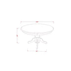 Set da pranzo per cucina 5 pezzi, tavolo con 4 sedie, set moderno con tavolo rotondo a piedistallo, nero, 42 pollici
