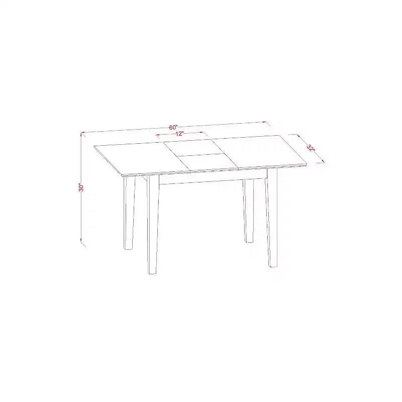 Set da pranzo moderno per cucina - Tavolo piccolo con 4 sedie - Design elegante per la casa