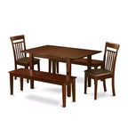 Rustic Dinette Set 7 Piece - Small Space Dining Table & 6 Chairs - Solid Wood Kitchen Table Set