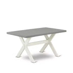 Tavolo da pranzo rettangolare in legno massello finitura rovere naturale da 7 pezzi con 6 sedie Parson con