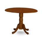 Tavolo da pranzo HomeStock a 5 pezzi con piano rotondo in legno massello con finitura color latticello e ciliegio e 4 sedie