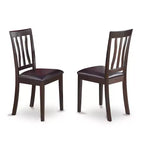 Tavolo da pranzo rettangolare HomeStock a 7 pezzi con piano in legno massello finitura cappuccino e 6 sedie