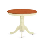 3-Piece Round Buttermilk & Cherry Finish Solid Wood Top Dining Table with 2 Chairs with