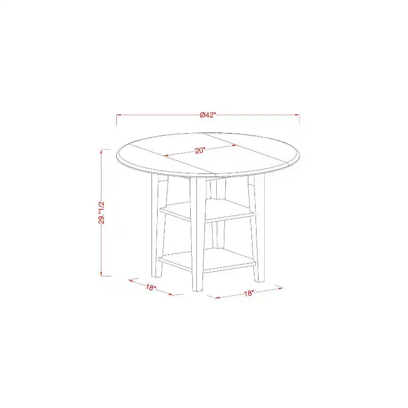 Set da pranzo Art Déco - Tavolo rotondo e sedie da 5 pezzi - Finitura ciliegio color burro