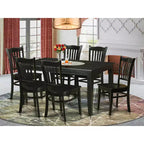 Set da tavolo da cucina da 7 pezzi - Tavolo da pranzo e 6 sedie - 36x60 pollici - Finitura nera