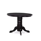 Tavolo da pranzo HomeStock 5 pezzi con piano in legno massello finitura nera e 4 sedie imbottite