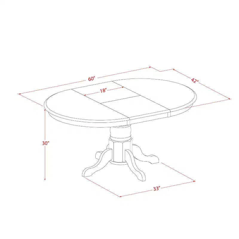 Set pranzo HomeStock da 5 pezzi con tavolo ovale in legno massello finitura rovere naturale e 4 sedie