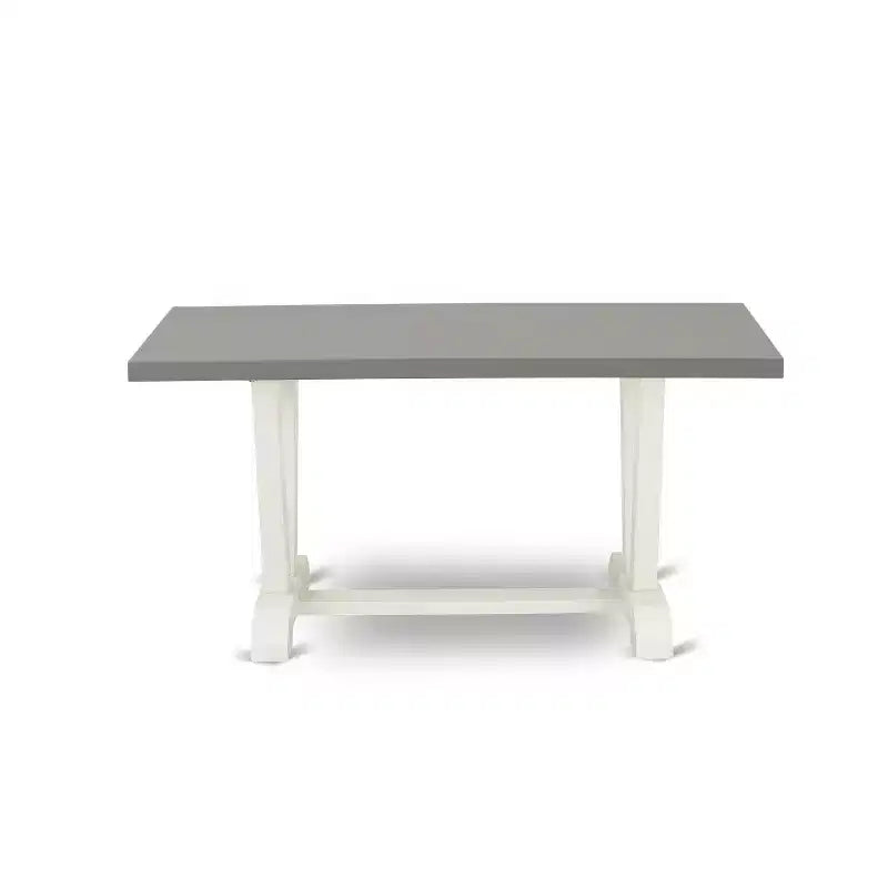 Tavolo da pranzo rettangolare HomeStock da 7 pezzi con top in legno massello con finitura rovere naturale e 6 sedie Parson