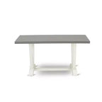 Tavolo da pranzo rettangolare HomeStock da 7 pezzi con top in legno massello con finitura rovere naturale e 6 sedie Parson