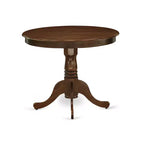 Set da pranzo con tavolo rotondo a piedistallo e 2 sedie - Set da cucina finitura noce antico