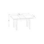 Set da pranzo da 5 pezzi per 4 persone, tavolo da cucina rettangolare con allunga a farfalla e 4 sedie, finitura mogano, 32x60 pollici