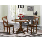 Set da pranzo 5 pezzi tavolo rotondo e sedie - Set sala da pranzo cucina finitura mogano