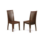 Set da Pranzo 5 Pezzi - Tavolo Rotondo e 4 Sedie - Seduta in Legno - Finitura Mogano - HomeStock
